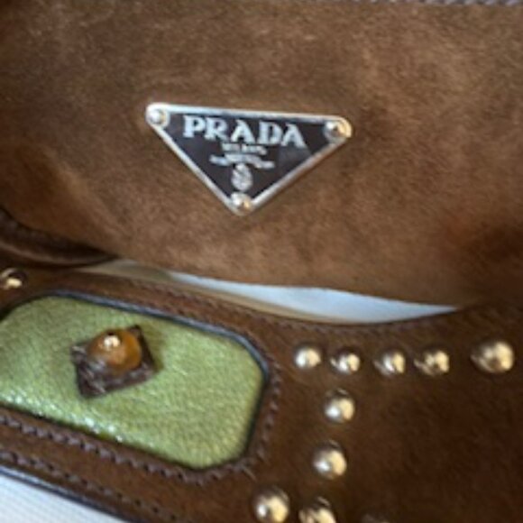 Prada Suede brown with alligator straps, messenger, shoulder bag, vintage - Picture 16 of 16